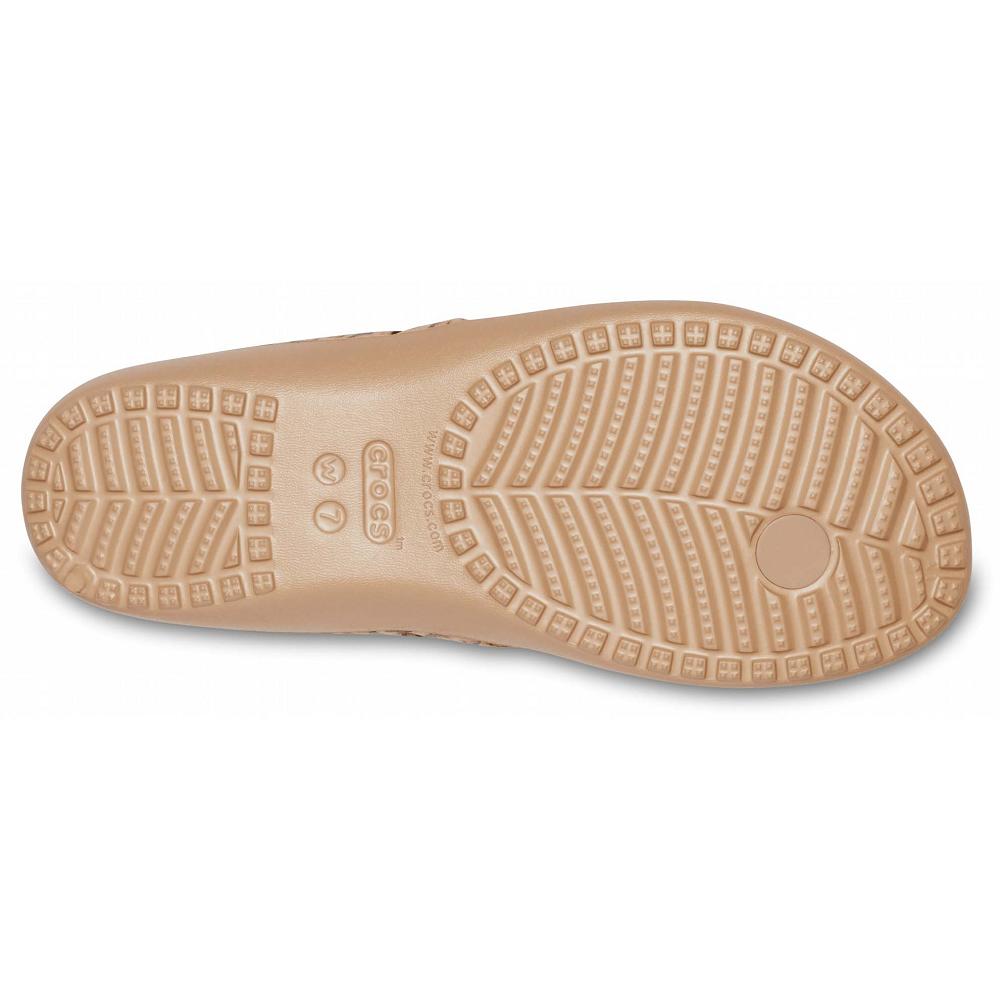 Coffee Women's Crocs Kadee II Leopard Flip Sandals | NZ 0558SGLO